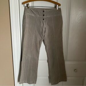 Younique Cream/Tan Corduroy Pants Low Rise 3/4 Wide Leg Y2K 90s Indie Sleaze
